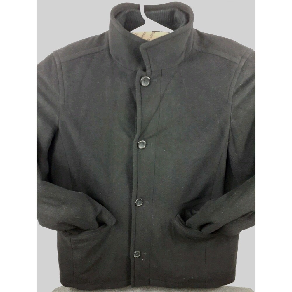 Nautica - Quilted Peacoat - Mens Sz L - Black - Warm Winter Jacket